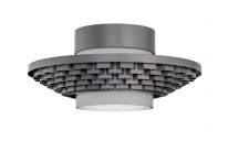 Gerbera 450 ceiling lamp, dark graphite grey, with uplight